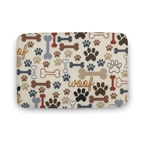 玄関マット室内 犬の足 犬の骨 可愛い 泥落としマット 滑り止め 50x80cm 大判 カーペット 耐摩耗性 吸水 ドアマット バスマット ふわふわ 柔らか 洗える 抗菌防臭 足拭きマット 廊下 洗面所 掃除 ラグマット オールシーズン適用 水洗い お手入