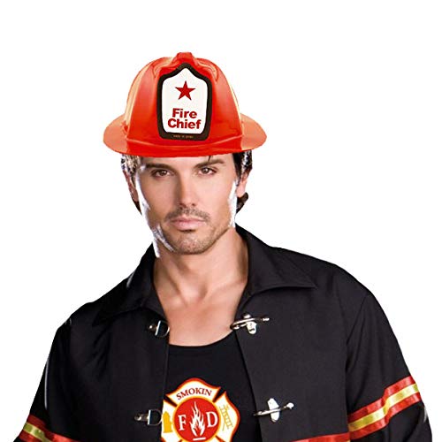 EL CARNAVAL Sombrero Gorro Bombero Rojo Adulto plástico - 52cm diámetro