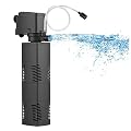 Aquarium Filter for 40-150 Gal. Tank Crystal 300GPH Biochemical Filtration Powerful Pump Submersible Internal Fish Tank Filters Large Tank Pond Clear Wavemaker Air Supply 4 in 1