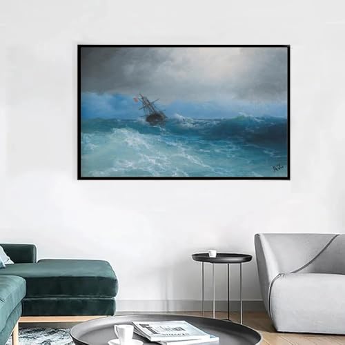 Affiche d’Ivan Aivazovsky Gathering Storm - Toile déco grand format pour mur vide