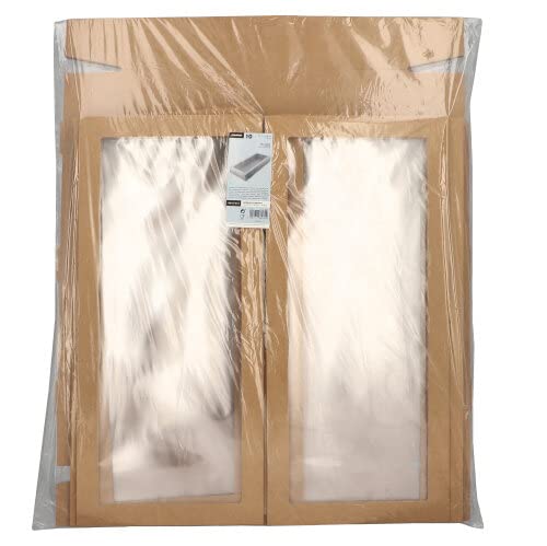 50 scatole di cartone per il trasporto e il catering, rettangolari, 25,2 x 55,8 cm, marrone con coperchio separato e finestra in PET