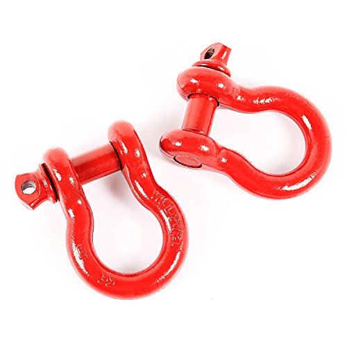 Rugged Ridge 11235.08 D-Ring Shackle Kit, 3/4 Inch, Red, Steel, Pair #TOP2