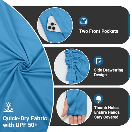 Palmyth Womens Swim Cover Up UPF 50+ Long Sleeve Hooded Dress with Pockets Sun Protection SPF Beach Coverup2