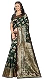 Sugathari Sari Banarasi en soie Kanjivaram pure pour femme Design 2023 Design Wear Pattu Sari en coton avec chemisier pour mariage Sari (Sam Paris S-3), Vert, taille unique