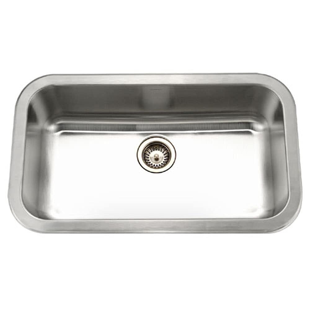 HOUZER MGS-3018-1 Medallion Gourmet Series Undermount Stainless Steel Kitchen Sink installed in a countertop.