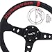 RASTP Deep Dish Steering Wheel,PU Carbon Fiber Racing Steering Wheel,350mm 6 bolt Steering Wheel(Universal)