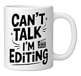 Can't Talk I'm Editing, Video Editor Film Production Ceramic Mug, White