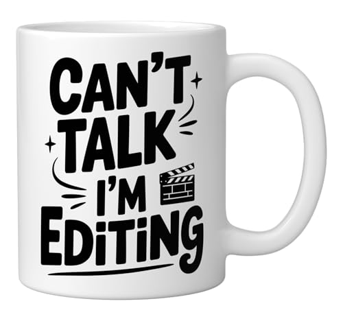 Can't Talk I'm Editing, Video Editor Film Production Ceramic Mug, White