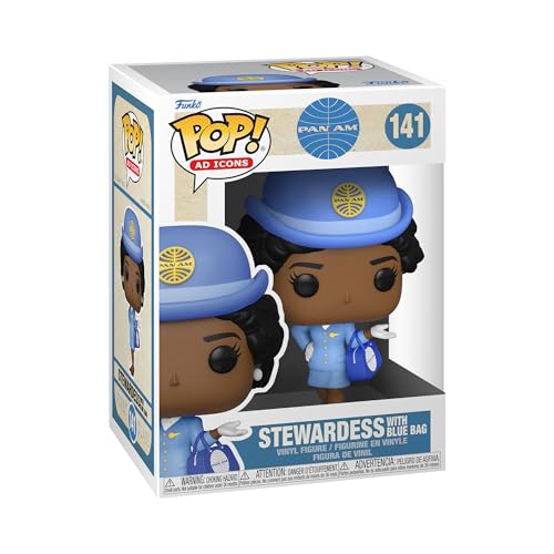 Funko Pop! Ad Icons: Pan Am Stewardess Am - Stewardess - Azul Bag - Pan-Am - Figura de Vinilo Coleccionable - Idea de Regalo- Mercancia Oficial - Juguetes para Niños y Adultos - Ad Icons Fans