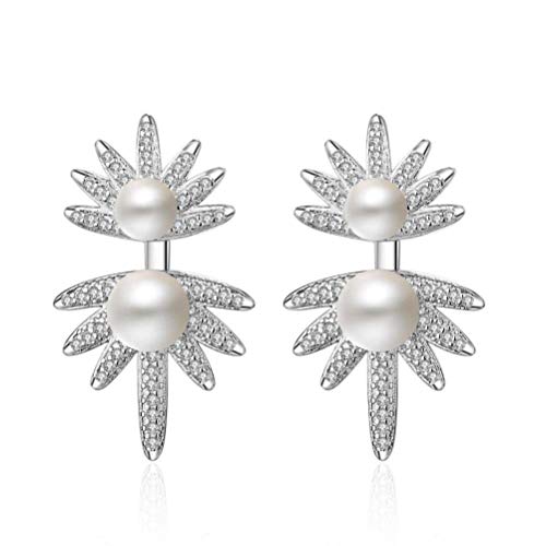 Boucles d'oreilles feuille diamant et perle de qualité premium pour sublimer vos tenues de soirée