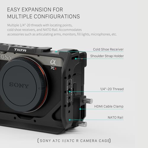 Tilta a7C II/R Cage, Full Camera Cage Compatible with Sony a7C R/II with HDMI Cable Clamp - Black TA-T60-FCC-B - Image 3