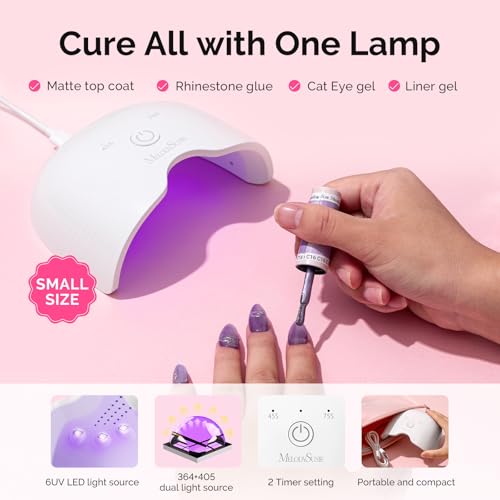 Image of MelodySusie Gel Nail Polish Kit with UV Light P-ART06F- Popular Color Jelly Gel with Builder and Baser &Glossy Top Coat Soak Off Includes Nail Art Tools Nail Art Gift for Women & Girls