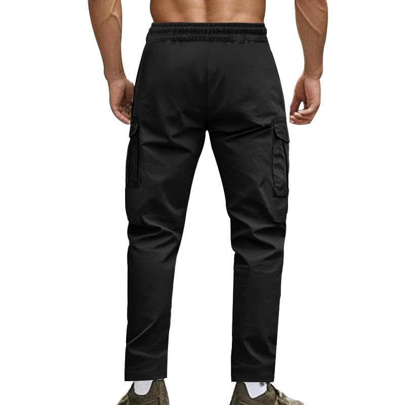 Men's Cargo Pants Military Tactical Athletic Sweatpants Pockets Drawstring Casual Baggy Joggers Outdoor Pants3