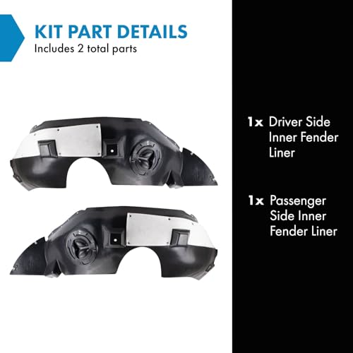 Image of TRQ Inner Fender Liner Set Compatible with 2010-2013 GMC Terrain GM1248224 GM1249224