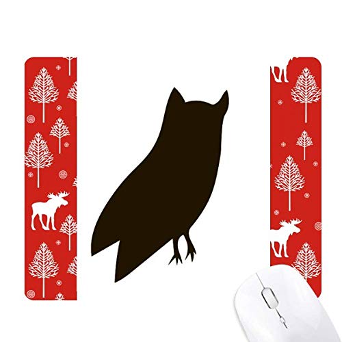 Chouette portrait noir avec souris déco Noël forêt pour ambiance hivernale des bois