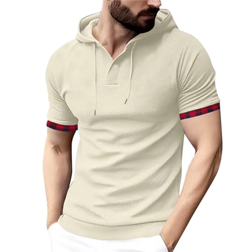 Polo à manches courtes haut de gamme avec bordure contrastée et boutonnière de style henley