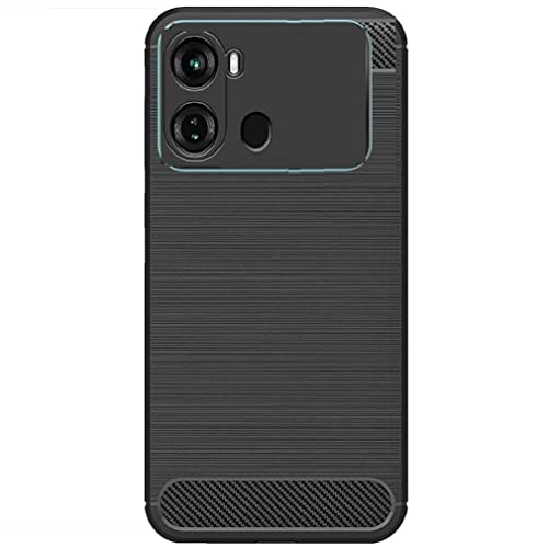 Image of Coverage Silicone Rubber Hybrid Case Case Back Cover for ITEL P662L / Itel P40 - Black