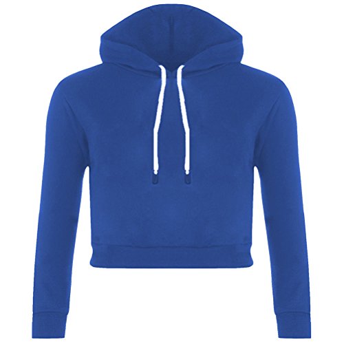 Sweat à capuche court bleu L Sexy Belly YALI hoodie femme cropped
