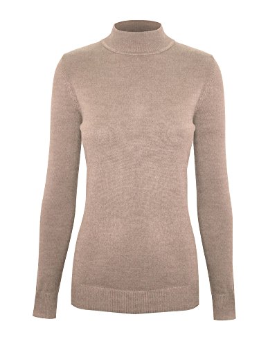 Image of Cielo Women's Solid Basic Stretch Mock Neck Pullover Knit Sweater