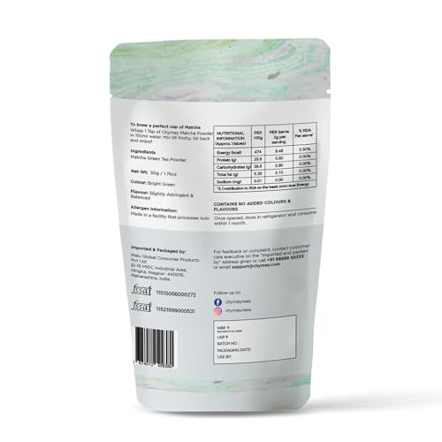 Image of Chymey Japanese Matcha Green Tea Powder | 100% Pure & Authentic (Culinary Matcha 50 Gm)