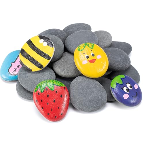 Simetufy 20 PCS Rocks for Painting 1-2 Natural Flat DIY Painting Rocks Smooth Stones for Crafts Arts Decoration Kindness Rocks Garden Decoration