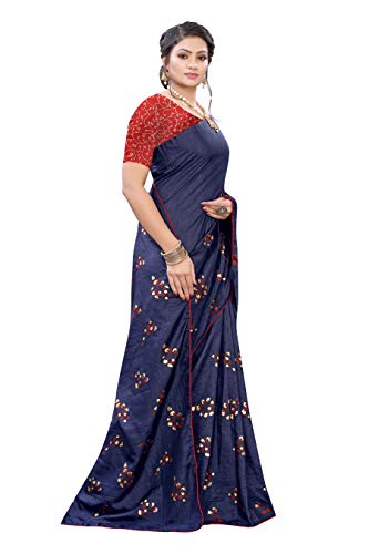 Image of AKHILAM Silk Blend Women's Floral Brocade Saree With Unstitched Boluse Piece(Srdh37 Parent)