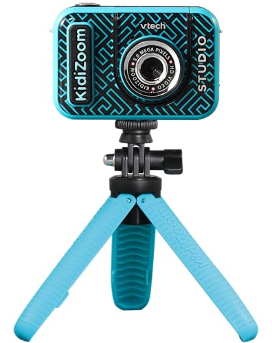 VTech KidiZoom Studio (Blue) Video Camera for Children with Fun Games Kids Digital Camera with Special Effects Rechargeable Battery for Boys & Girls from 5 Years + English Version
