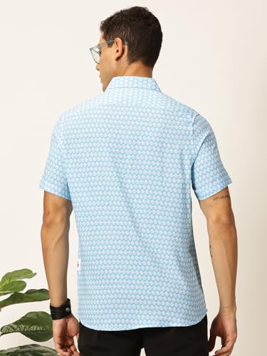 Image of Thomas Scott Men's | Printed | Half Sleeve | Regular Fit | Rayon | Spread Collar | Casual Shirt