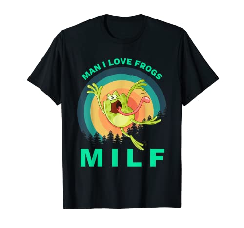 MILF-Man I Love Frogs Funny Saying Frog Retro Hombres Mujeres Camiseta