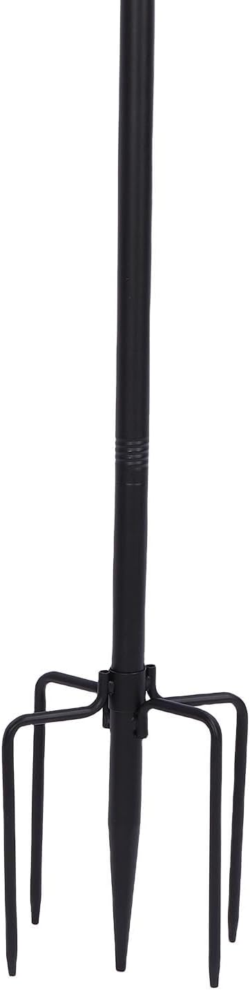 AUNMAS 2 Pack String Light Poles, Adjustable Height up to 270cm Metal Outdoor Hanging Stand with Grounding Posts and Brackets, for Patio Garden Backyard Decoration