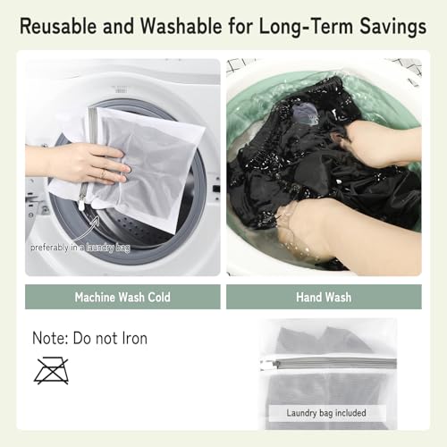 Carer 2 Pezzi Copripannolini Per Adulti Incontinenza Biancheria Intima Impermeabile Antifuga Lavabile Riutilizzabile Unisex Neri Taglia Xxl - 6