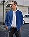COOFANDY Men's Varsity Jacket Casual Knit Jacket Fashion Bomber Lightweight Coat Denim Blue