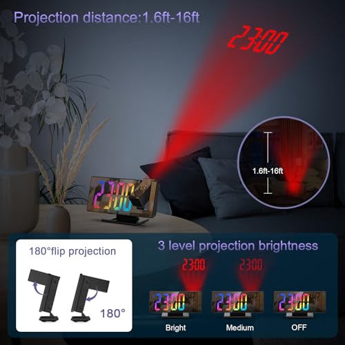Jxtz WA111B&C Projection Alarm Clock, Digital Alarm Clock thumb #4