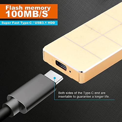 External Hard Drive,Protable Hard Drive,External Hard Drive 2TB, Portable External Solid State Drive USB 3.0 Compatible with Mac, PC, Desktop, Laptop(2TB Gold)