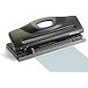 Officemate Adjustable 6-Hole Punch for Planners and Binders, 8 Sheet Capacity, Black (90160)