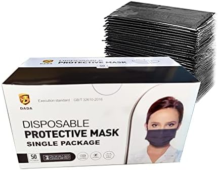 Disposable Face Mask with Comfortable Ear Loop (50 Pieces, Black)