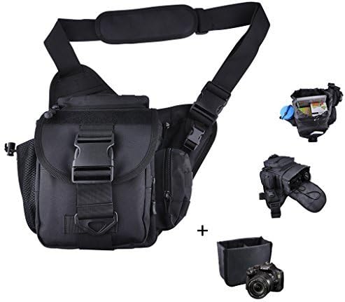Camera Bag, Qcute Tactical Bag, Shoulder Messenger Bag, Waterproof Multifunctional Sling Bag with Liner, Fit for Hiking, Outdoor Sports, Daily Service and Military Affairs