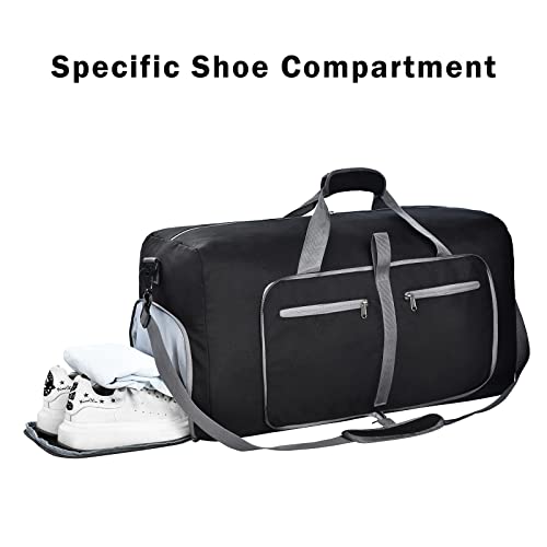 Felipe Varela 65L Duffle Bag With Shoes Compartment And Adjustable Strap,Foldable Travel Duffel Bags For Men Women,Waterproof Duffel Bags #TOP2