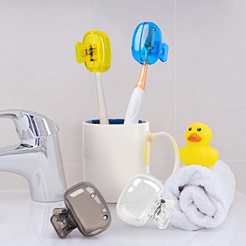 4 Pack Travel Toothbrush Head Covers Portable Toothbrush Protector Cap Brush Pod Case Protective Plastic Clip For Household Travel, Camping, Bathroom, School, Business #TOP2