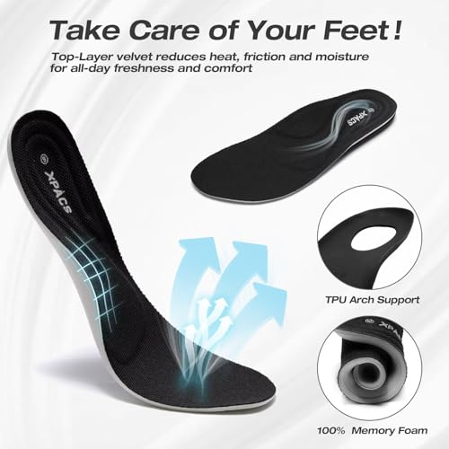 XPACS Men's Orthopedic Leather Dress Walking Shoes: Comfortable Arch Support Plantar Fasciitis Flat Feet Sneakers, Casual Business Work Adjustable Fit Heel Foot Pain Relief Orthotic Oxfords4