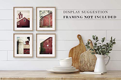 Lisa Russo Fine Art Farmhouse Red Barn Wall Art Print Set - Unframed Small 5X7 Inch Photographs thumb #1