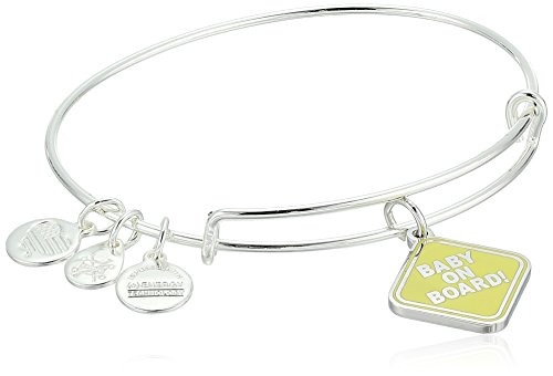Alex and Ani Womens Baby on Board EWB Bangle Bracelet, Shiny Silver, Expandable