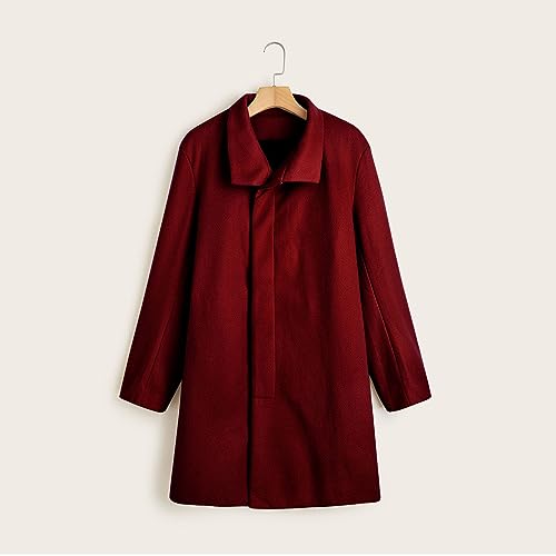 Trench Coat for Men Business Casual Double Breasted Blazer Jackets Dressy Lapel Neck Long Sleeve Overcoat with Pocket3