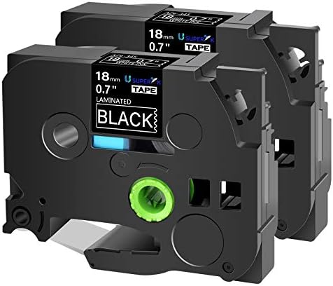 SuperInk 2 Pack Compatible for Brother P-Touch White on Black Tape 18mm 0.7 Inch TZ345 TZ-345 TZe345 TZe 345 Laminated TZe TZ Tape for P-Touch PT-D600 PT-D400 PT-P710BT PT-E300 PT-E500 Label Maker
