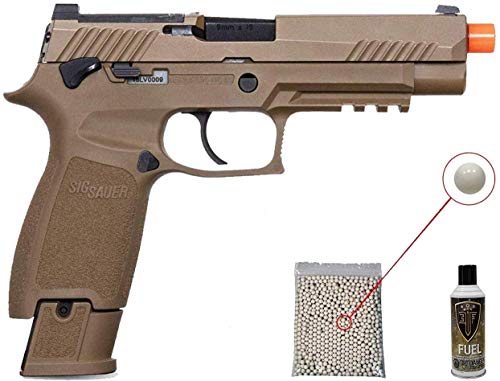 PF SLG SÐ°uer ProForce M17 Airsoft Green Gas Pistol with Pack of 1000 6mm .20g BBS Bundle (Coyote Tan (Green Gas Tank + Pack of BBS))