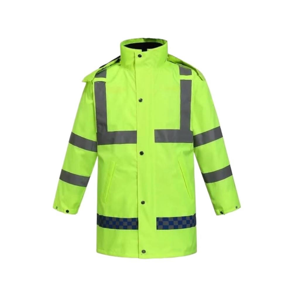 Chaleco Seguridad Chaleco Reflectante Invierno Chaqueta De Algodón Grueso Forro Ropa Trabajo Reflectante Seguridad(Grün,XXL)