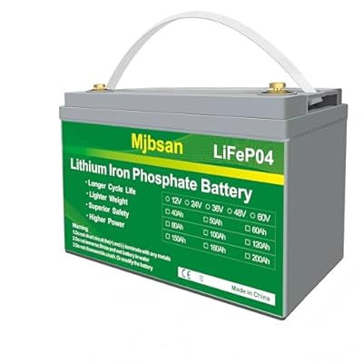Mjbsan 12V 100Ah LiFePO4 Battery 12.8V Lithium Battery, Built-in 100Amp BMS Rechargeable Battery,1280W Power Output for Trolling Motor,RV, Solar Power System, Marine, Home Energy Storage and Off Grid