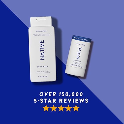native plastic free deodorant contains naturally derived ingredients 72 hour odor control  deodorant for women and men aluminum free with baking soda coconut oil and shea butter  unscented