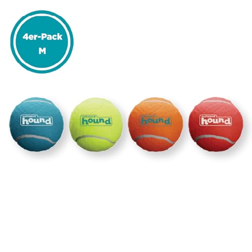 Outward Hound Squeaker Ballz - Hundespielzeug zum Apportieren - Größe M - 4er-Pack