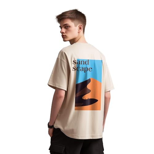 Image of Nobero Men's Oversized Graphic T-Shirt for Men | Soft Cotton | Drop Shoulder Relaxed Fit | Printed Casual Tshirt for Men